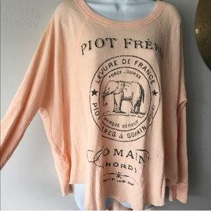 Free People Oversized Waffleknit Top